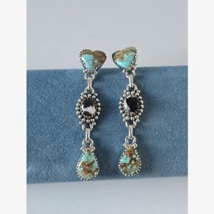 Genuine White Buffalo and Turquoise Earrings